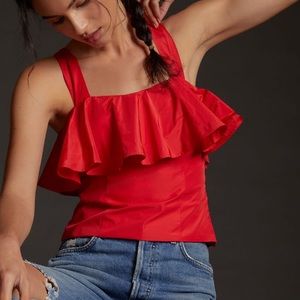 Anthropologie Maeve Ruffled Tank